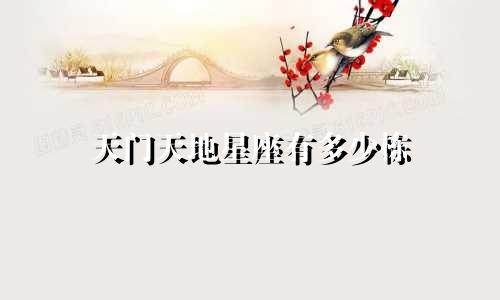 天门天地星座有多少栋