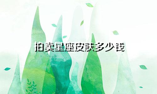 拍卖星座皮肤多少钱