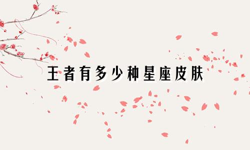 王者有多少种星座皮肤