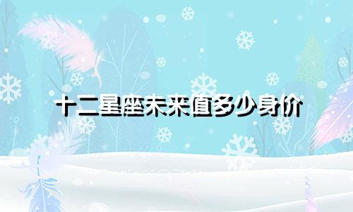十二星座未来值多少身价