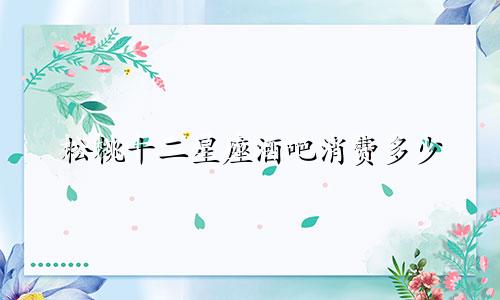 松桃十二星座酒吧消费多少