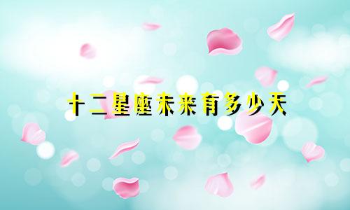 十二星座未来有多少天