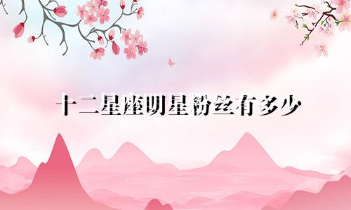 十二星座明星粉丝有多少
