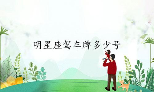 明星座驾车牌多少号