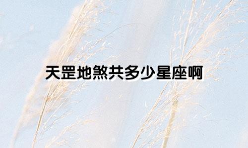 天罡地煞共多少星座啊