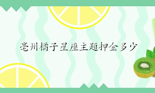 亳州橘子星座主题押金多少