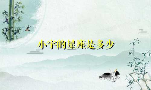 小宇的星座是多少