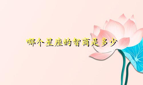 哪个星座的智商是多少