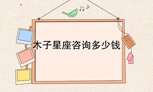 木子星座咨询多少钱