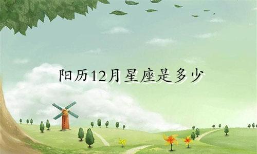 阳历12月星座是多少