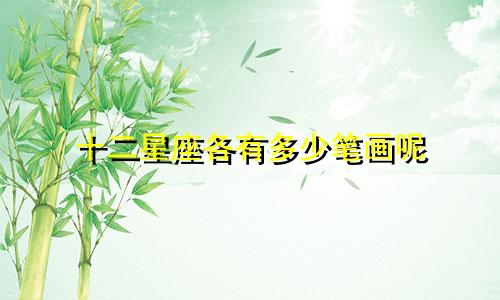 十二星座各有多少笔画呢