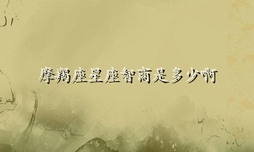 摩羯座星座智商是多少啊