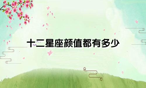 十二星座颜值都有多少