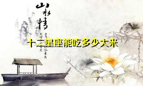 十二星座能吃多少大米