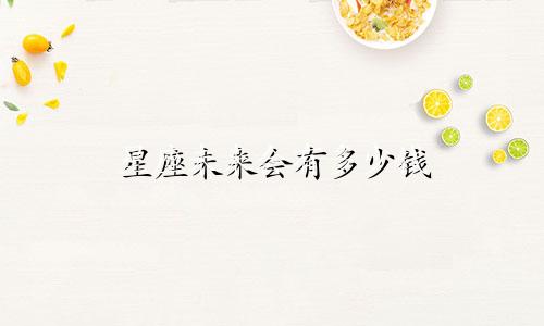 星座未来会有多少钱