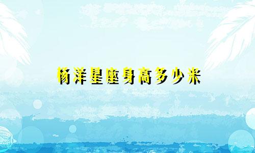 杨洋星座身高多少米