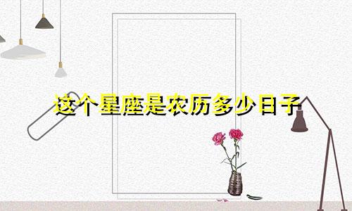 这个星座是农历多少日子