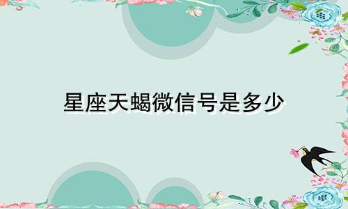 星座天蝎微信号是多少