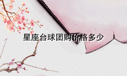 星座台球团购价格多少