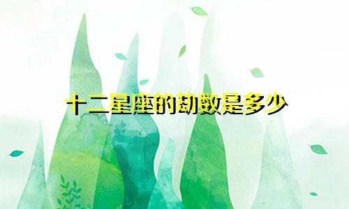 十二星座的劫数是多少