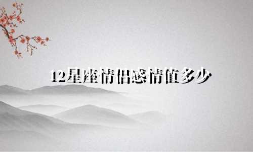 12星座情侣感情值多少