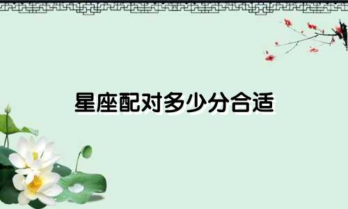 星座配对多少分合适