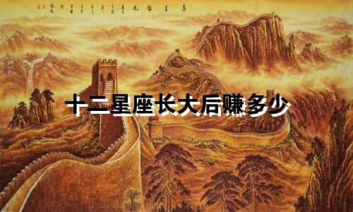 十二星座长大后赚多少