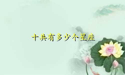 十共有多少个星座