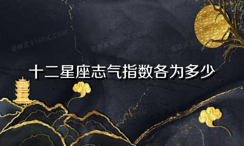 十二星座志气指数各为多少