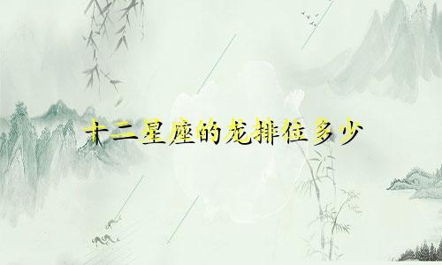 十二星座的龙排位多少