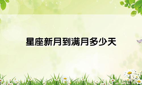 星座新月到满月多少天