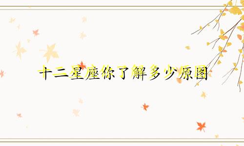 十二星座你了解多少原图