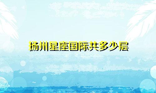 扬州星座国际共多少层
