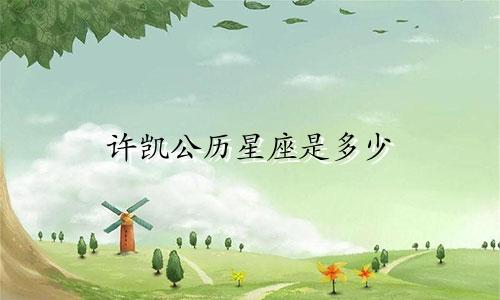 许凯公历星座是多少