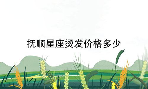 抚顺星座烫发价格多少