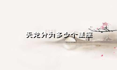 天龙分为多少个星座