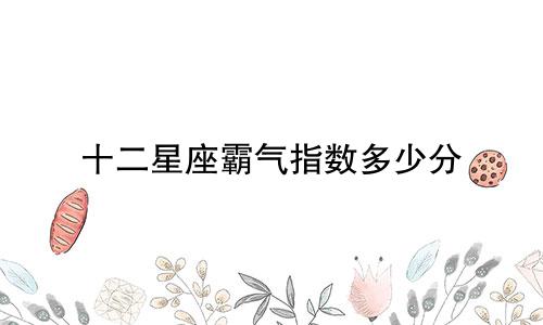 十二星座霸气指数多少分