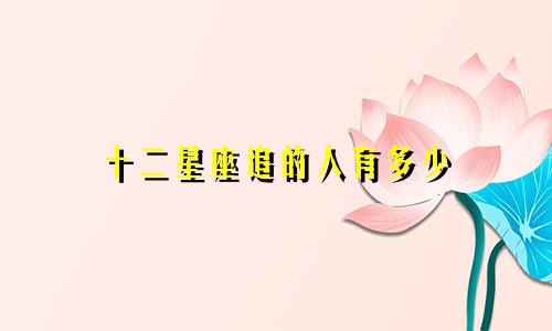 十二星座追的人有多少