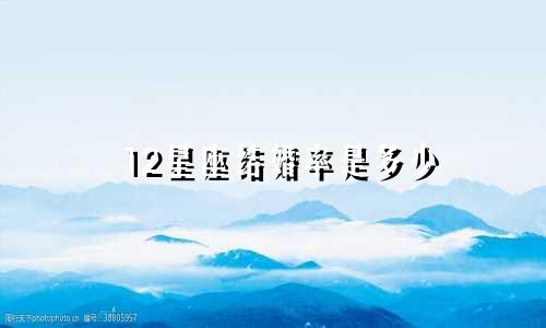 12星座结婚率是多少