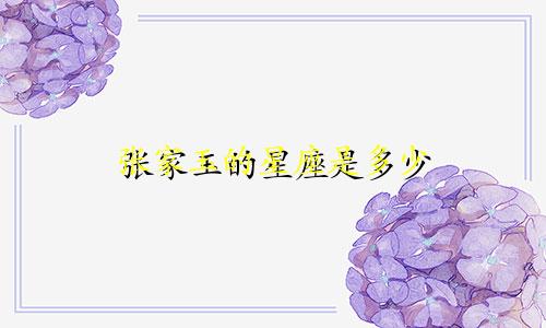 张家玉的星座是多少