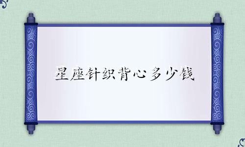 星座针织背心多少钱