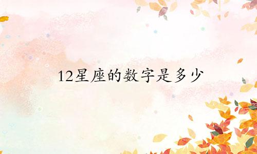 12星座的数字是多少