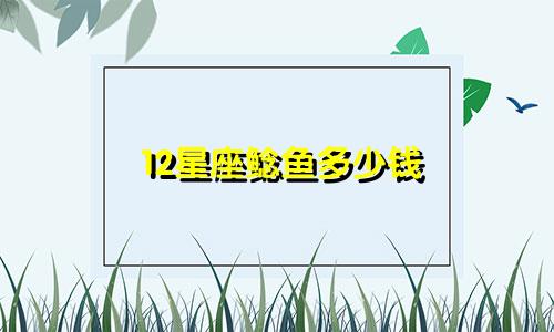 12星座鲶鱼多少钱