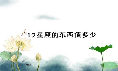 12星座的东西值多少