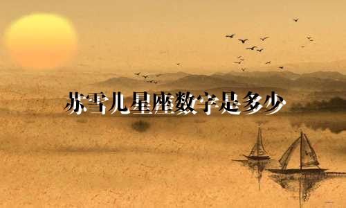 苏雪儿星座数字是多少