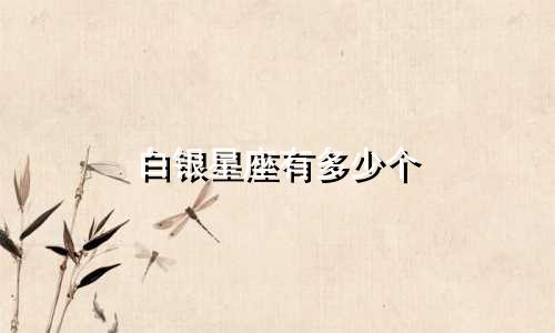 白银星座有多少个