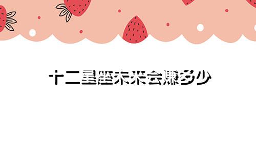 十二星座未来会赚多少