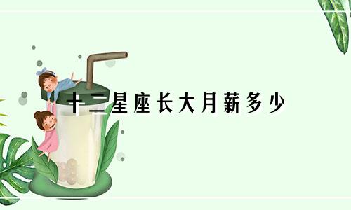 十二星座长大月薪多少