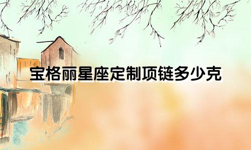 宝格丽星座定制项链多少克