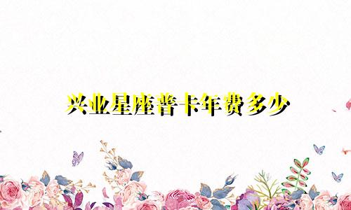 兴业星座普卡年费多少
